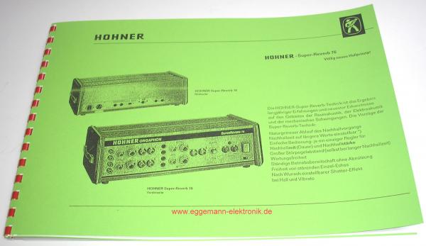 Hohner Hallgerät Reverb 76/ technische Unterlage